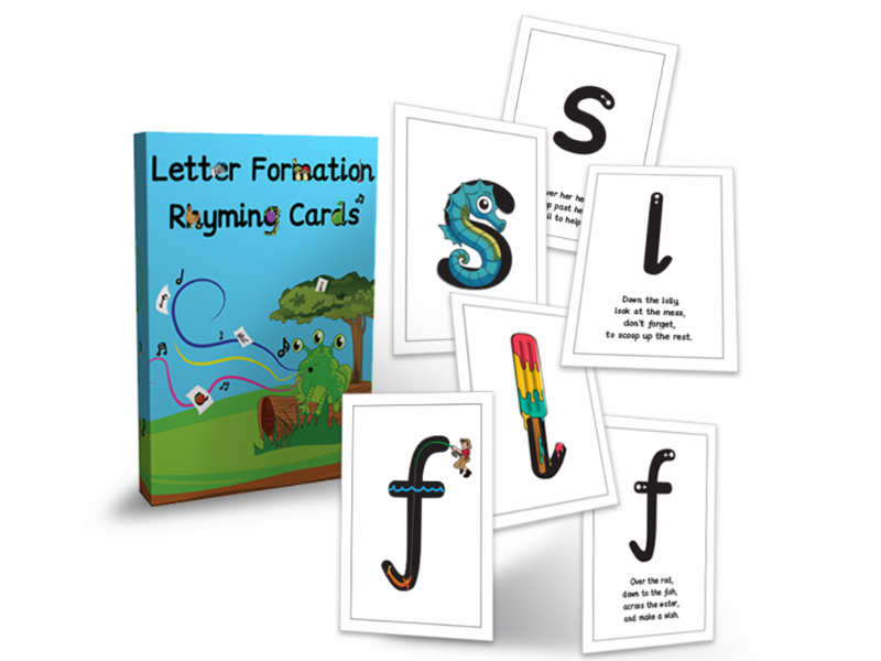 Letter formation rhyme cards