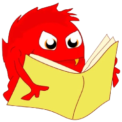 Angry Red A reading a book